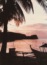 Couch� de soleil sur Sabang Beach (Philippines)